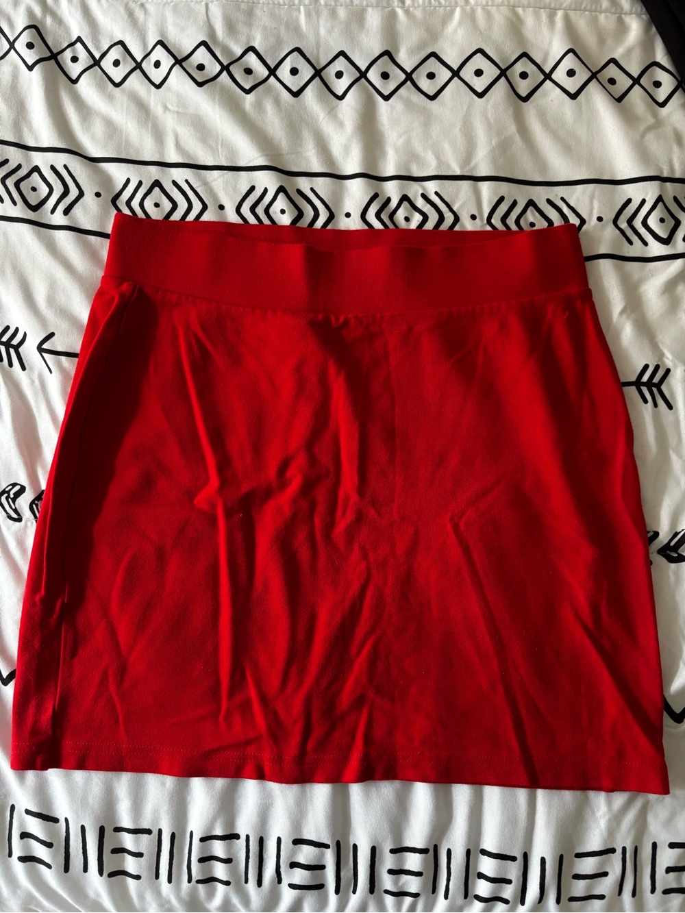 H&M Red Stretch Mini Skirt